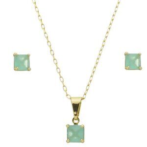 18k Gold Plated Delicate Necklace and Earring Set
